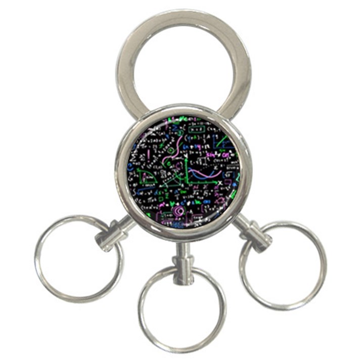 Math-linear-mathematics-education-circle-background 3-Ring Key Chain