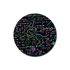 Math-linear-mathematics-education-circle-background Rubber Coaster (round) by Simbadda