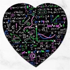 Math-linear-mathematics-education-circle-background Jigsaw Puzzle (Heart)