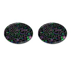 Math-linear-mathematics-education-circle-background Cufflinks (Oval)