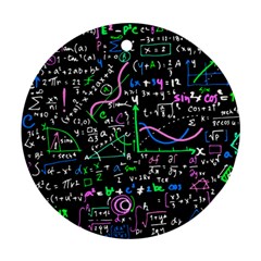 Math-linear-mathematics-education-circle-background Round Ornament (two Sides)