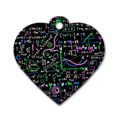 Math-linear-mathematics-education-circle-background Dog Tag Heart (one Side) by Simbadda