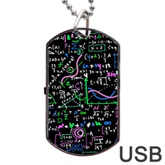 Math-linear-mathematics-education-circle-background Dog Tag Usb Flash (one Side) by Simbadda