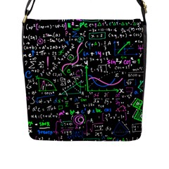 Math-linear-mathematics-education-circle-background Flap Closure Messenger Bag (L)