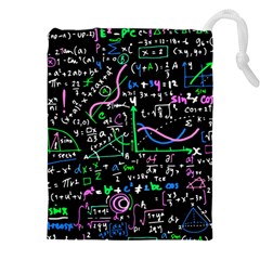 Math-linear-mathematics-education-circle-background Drawstring Pouch (5XL)