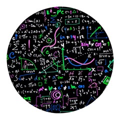 Math-linear-mathematics-education-circle-background Round Glass Fridge Magnet (4 pack)