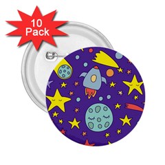 Card-with-lovely-planets 2 25  Buttons (10 Pack)  by Simbadda