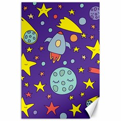 Card-with-lovely-planets Canvas 24  X 36  by Simbadda