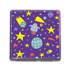 Card-with-lovely-planets Memory Card Reader (square 5 Slot) by Simbadda