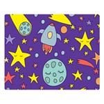 Card-with-lovely-planets Two Sides Premium Plush Fleece Blanket (Large) 80 x60  Blanket Front