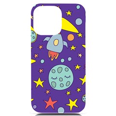 Card-with-lovely-planets Iphone 14 Pro Max Black Uv Print Case by Simbadda