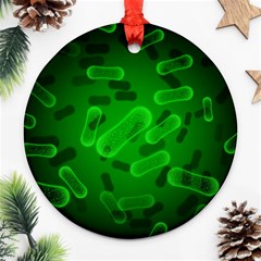 Green-rod-shaped-bacteria Ornament (round) by Simbadda