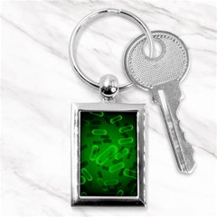 Green-rod-shaped-bacteria Key Chain (rectangle) by Simbadda