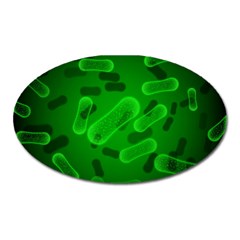 Green-rod-shaped-bacteria Oval Magnet by Simbadda