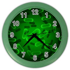 Green-rod-shaped-bacteria Color Wall Clock by Simbadda