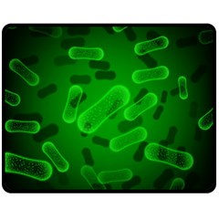 Green-rod-shaped-bacteria Two Sides Fleece Blanket (medium) by Simbadda