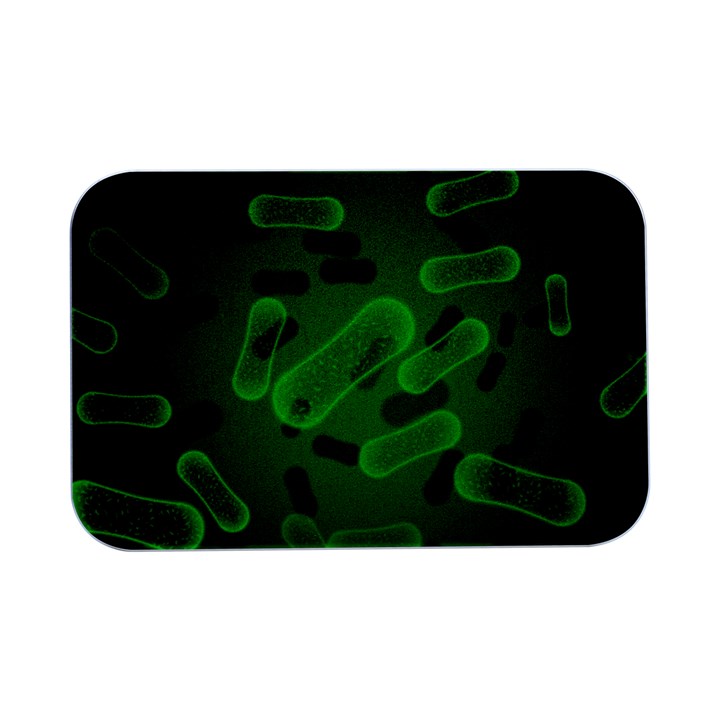 Green-rod-shaped-bacteria Open Lid Metal Box (Silver)  