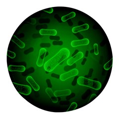 Green-rod-shaped-bacteria Round Glass Fridge Magnet (4 Pack) by Simbadda