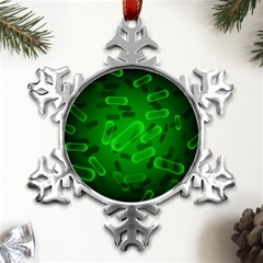 Green-rod-shaped-bacteria Metal Small Snowflake Ornament by Simbadda