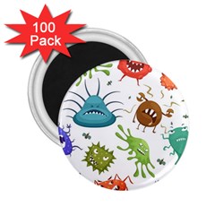 Dangerous-streptococcus-lactobacillus-staphylococcus-others-microbes-cartoon-style-vector-seamless-p 2 25  Magnets (100 Pack)  by Simbadda