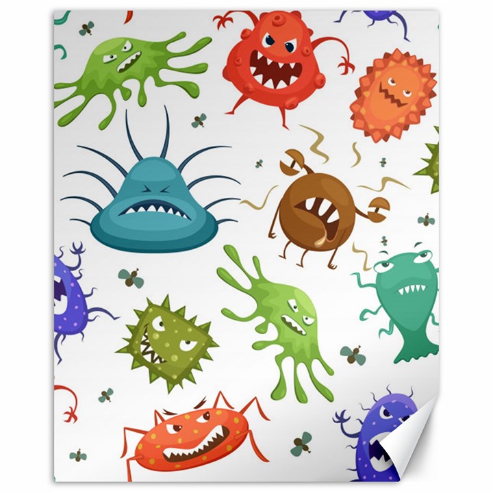 Dangerous-streptococcus-lactobacillus-staphylococcus-others-microbes-cartoon-style-vector-seamless-p Canvas 16  x 20 