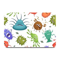 Dangerous-streptococcus-lactobacillus-staphylococcus-others-microbes-cartoon-style-vector-seamless-p Plate Mats by Simbadda