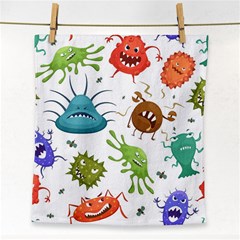 Dangerous-streptococcus-lactobacillus-staphylococcus-others-microbes-cartoon-style-vector-seamless-p Face Towel by Simbadda