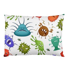 Dangerous-streptococcus-lactobacillus-staphylococcus-others-microbes-cartoon-style-vector-seamless-p Pillow Case by Simbadda