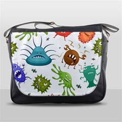 Dangerous-streptococcus-lactobacillus-staphylococcus-others-microbes-cartoon-style-vector-seamless-p Messenger Bag by Simbadda