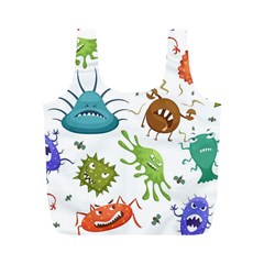 Dangerous-streptococcus-lactobacillus-staphylococcus-others-microbes-cartoon-style-vector-seamless-p Full Print Recycle Bag (m) by Simbadda