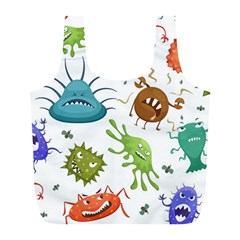 Dangerous-streptococcus-lactobacillus-staphylococcus-others-microbes-cartoon-style-vector-seamless-p Full Print Recycle Bag (l) by Simbadda