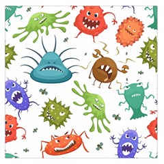 Dangerous-streptococcus-lactobacillus-staphylococcus-others-microbes-cartoon-style-vector-seamless-p Square Satin Scarf (36  X 36 ) by Simbadda