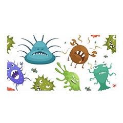 Dangerous-streptococcus-lactobacillus-staphylococcus-others-microbes-cartoon-style-vector-seamless-p Satin Wrap 35  X 70  by Simbadda