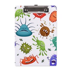 Dangerous-streptococcus-lactobacillus-staphylococcus-others-microbes-cartoon-style-vector-seamless-p A5 Acrylic Clipboard by Simbadda