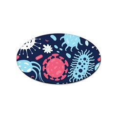 Seamless-pattern-microbes-virus-vector-illustration Sticker (oval) by Simbadda