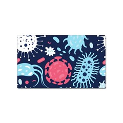 Seamless-pattern-microbes-virus-vector-illustration Sticker (rectangular) by Simbadda