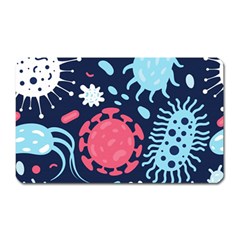 Seamless-pattern-microbes-virus-vector-illustration Magnet (rectangular) by Simbadda