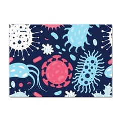 Seamless-pattern-microbes-virus-vector-illustration Sticker A4 (100 Pack) by Simbadda