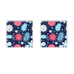 Seamless-pattern-microbes-virus-vector-illustration Cufflinks (square) by Simbadda