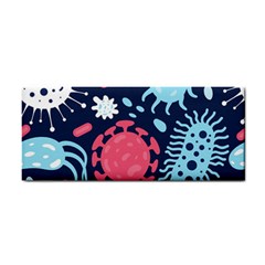 Seamless-pattern-microbes-virus-vector-illustration Hand Towel by Simbadda