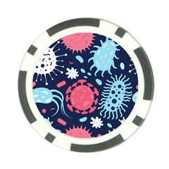 Seamless-pattern-microbes-virus-vector-illustration Poker Chip Card Guard (10 Pack) by Simbadda