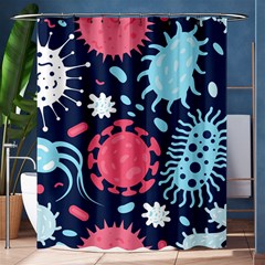 Seamless-pattern-microbes-virus-vector-illustration Shower Curtain 60  X 72  (medium)  by Simbadda