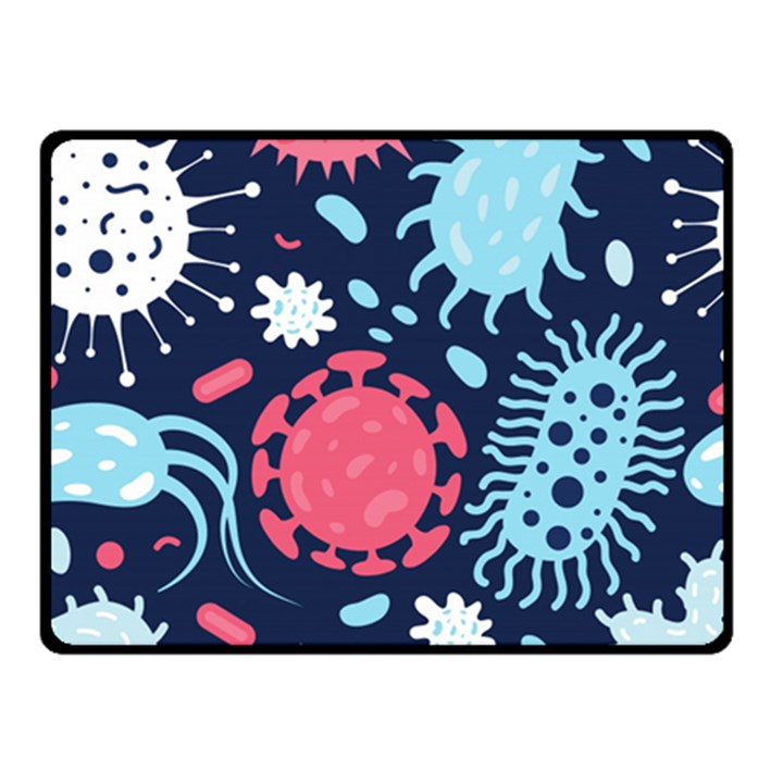 Seamless-pattern-microbes-virus-vector-illustration Two Sides Fleece Blanket (Small)