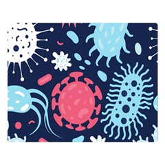 Seamless-pattern-microbes-virus-vector-illustration Two Sides Premium Plush Fleece Blanket (large) by Simbadda