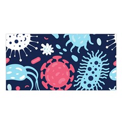 Seamless-pattern-microbes-virus-vector-illustration Satin Shawl 45  X 80  by Simbadda