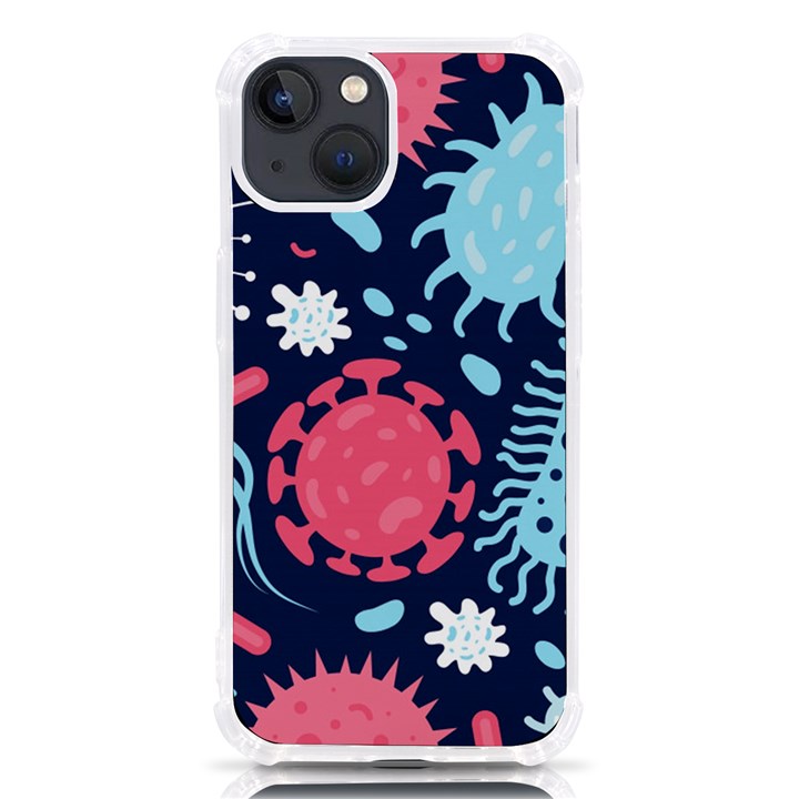 Seamless-pattern-microbes-virus-vector-illustration iPhone 13 TPU UV Print Case