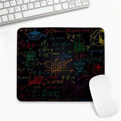 Mathematical-colorful-formulas-drawn-by-hand-black-chalkboard Large Mousepad by Simbadda