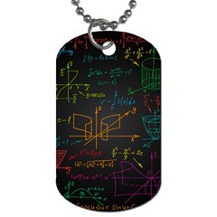 Mathematical-colorful-formulas-drawn-by-hand-black-chalkboard Dog Tag (one Side) by Simbadda