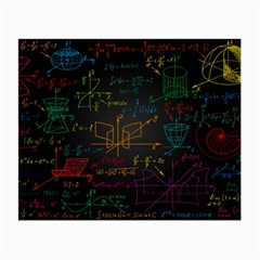 Mathematical-colorful-formulas-drawn-by-hand-black-chalkboard Small Glasses Cloth by Simbadda