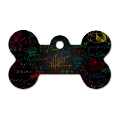 Mathematical-colorful-formulas-drawn-by-hand-black-chalkboard Dog Tag Bone (one Side) by Simbadda